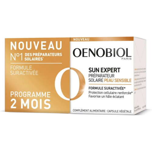 Oenobiol Sun Expert Peaux Sensibles 60 Capsules - Protège la Peau Oenobiol Sun Expert Peaux Sensibles 60 Capsules - Protège la Peau