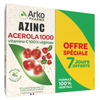 Azinc Acérola 1000 Lot de 2 x 30 Comprimés à Croquer