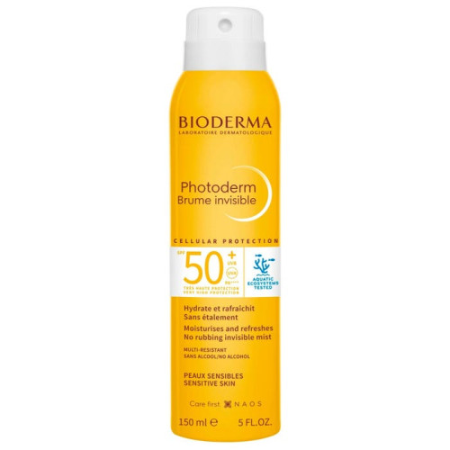 PHOTODERM - Brume Invisible Solaire SPF50+ - Visage et Corps - Peaux Sensibles, 150ml