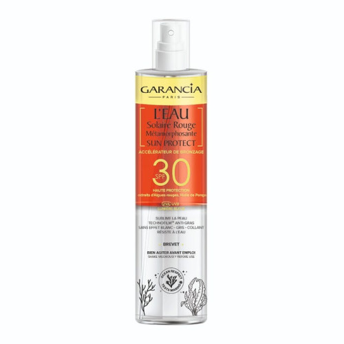 SUN PROTECT - L'Eau Solaire Rouge Métamorphosante - Accélérateur De Bonzage SPF30 - Visage Et Corps - Tous Types de Peaux, 150ml SUN PROTECT - L'Eau Solaire Rouge Métamorphosante - Accélérateur De Bonzage SPF30 - Visage Et Corps - Tous Types de Peaux, 150ml
