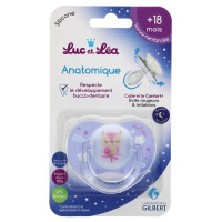 Sucette Silicone Anatomique avec Anneau 18 Mois et + Spéciale Nuit