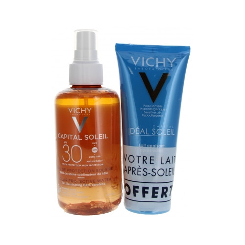 Capital Soleil Eau de Protection Solaire Hâle Sublimé SPF30 200 ml + Lait Apaisant Après-Soleil 100 ml Offert Capital Soleil Eau de Protection Solaire Hâle Sublimé SPF30 200 ml + Lait Apaisant Après-Soleil 100 ml Offert