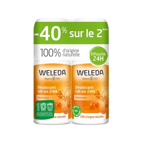 Déodorant Argousier Roll-on 24H Lot de 2 x 50 ml