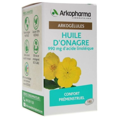 Arkopharma Arkogélules Huile d'Onagre 180G - Confort Prémenstruel Arkopharma Arkogélules Huile d'Onagre 180G - Confort Prémenstruel