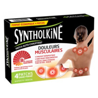 SYNTHOLKINE Patchs Chauffants 4 Patchs - Soulage Douleurs Musculaires