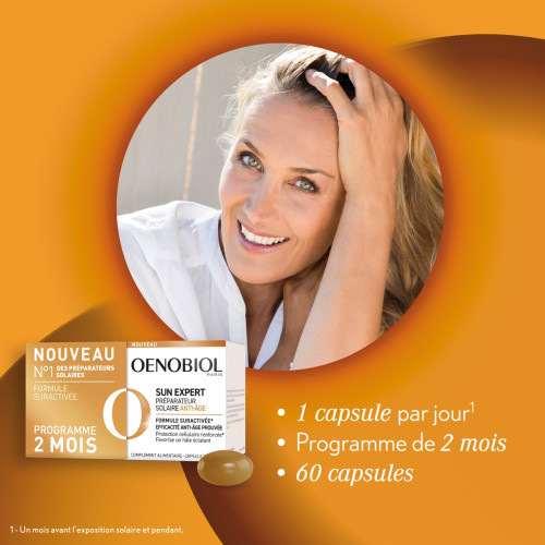 Oenobiol Sun Expert Anti-Âge 60 Capsules - Hâle Éclatant, Fermeté