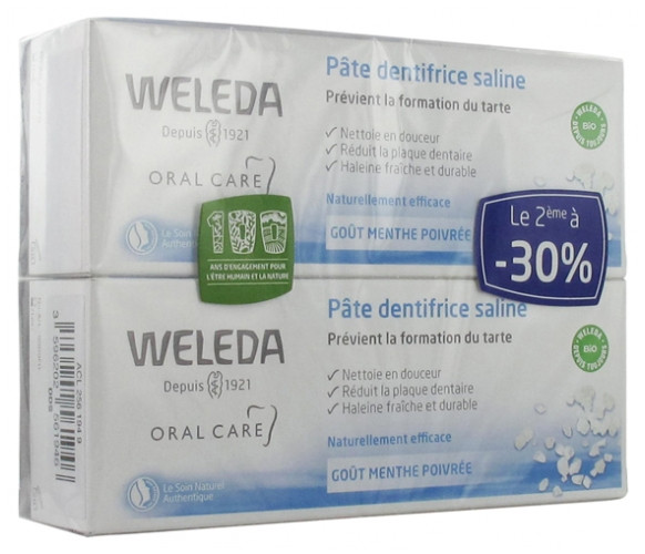 Weleda Pâte Dentifrice Saline 2x75ml - Fraîcheur et Protection Caries -  Pharma360