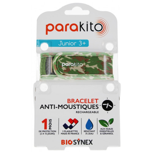PARAKITO Bracelet Anti-Moustiques Junior 1+2 Recharges - Protection 1 Mois  - Pharma360