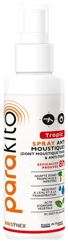 Spray anti moustiques zones tropicales Parakito - Efficacité 8 heures
