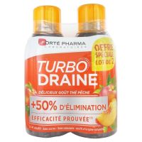 Turbodraine solution buvable goût thé vert pêche 2x500ml