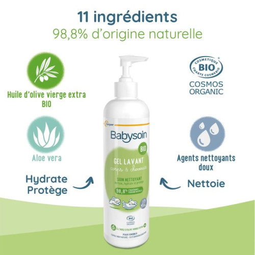 Gel Lavant Bio 500ml Dès La Naissance Babysoin