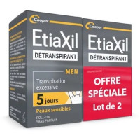 MEN - Détranspirant Transpiration Excessive - Peaux Sensibles 2 x 15 ml