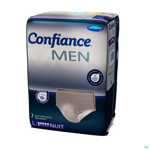 Confiance Men Sous-Vêtements Absorbants 6 Gouttes Nuit Taille L