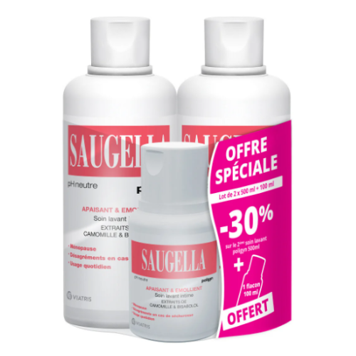 Poligyn Soin Lavant Intime Apaisant et Emollient, 2x500ml + 100ml Offert Poligyn Soin Lavant Intime Apaisant et Emollient, 2x500ml + 100ml Offert