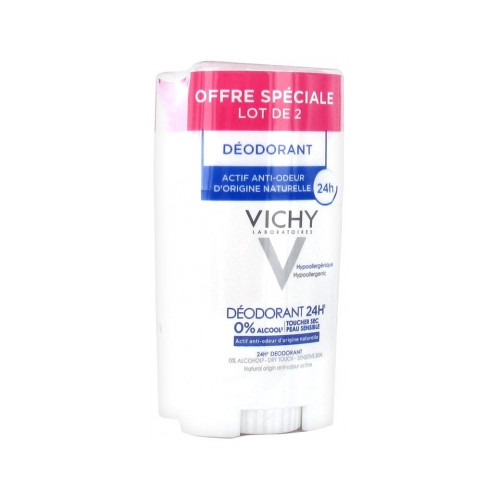 VICHY Déodorant 24H Stick 80mL x2 - Efficacité longue durée,