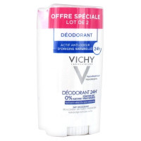 VICHY Déodorant 24H Stick 80mL x2 - Efficacité longue durée,