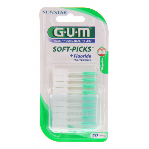 GUM 40 Soft-Picks Bâtonnet interdentaire fluoré avec pointe en caoutchouc 632-2452