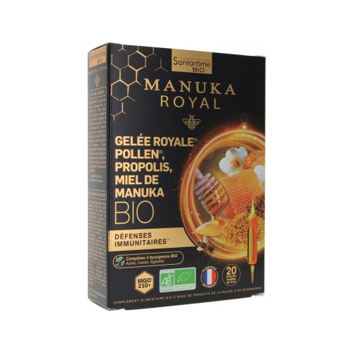 Bio Gelée Royale Pollen Propolis Miel de Manuka Bio 20 Ampoules