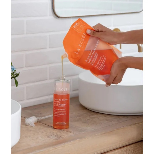 Eco Recharge Huile de Douche Lavante à l'Huile de Graines de Tournesol Bio - Tous Types de Peaux, 800ml