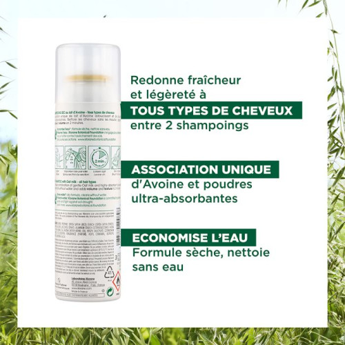 Shampooing Sec Extra Doux 150ml Lait D'Avoine A L'Avoine et Céramide Klorane