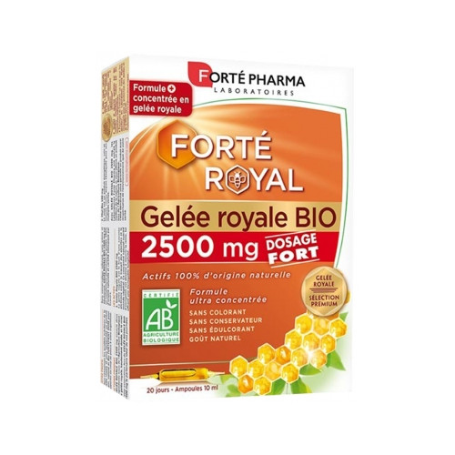 Forté Royal Gelée Royale 2500 mg Bio 20 Ampoules de 10 ml