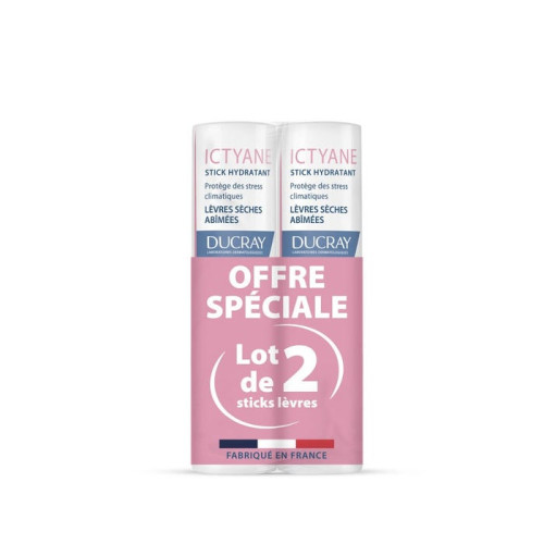 ICTYANE - Stick Lèvres Hydratant - Lèvres Sèches et Abîmées, 2x3g