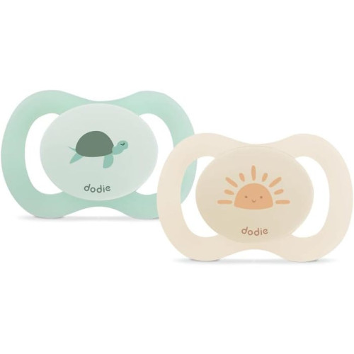 Sucette Anatomique Silicone Tortue et Soleil - De 0 à 2 mois, 2 Unités