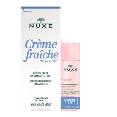 Crème Riche Hydratante 48h Peaux Seches A Tres Seches 30ml + Eau micellaire Very Rose 50ml Crème Fraîche De Beaute offerte !