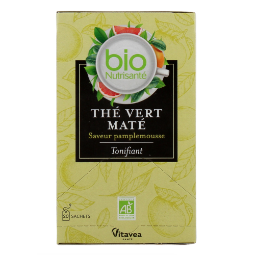 Thé Vert Maté Tonifiant Bio 20 sachets