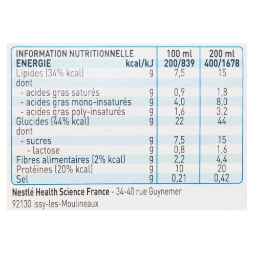 Clinutren HP/HC+ Fibres 2Kcal Chocolat 4 x 200ml