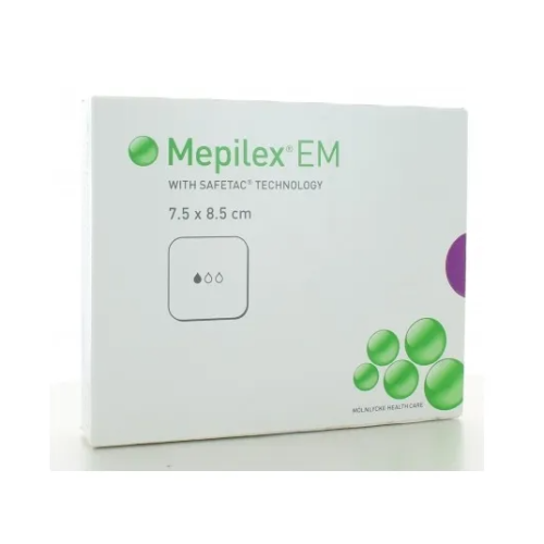 MEPILEX EM 7.5 x 8.5 cm Pansement hydrocellulaire Siliconé, Extramince, Microadhérence MEPILEX EM 7.5 x 8.5 cm Pansement hydrocellulaire Siliconé, Extramince, Microadhérence