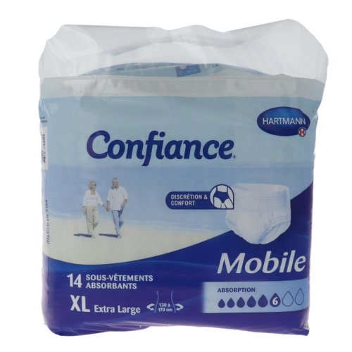 Confiance Mobile slip absorbant 6 gouttes XL 14 sachets