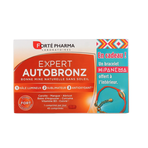 Expert AutoBronz 45 Comprimés plus 1 bracelet Hipanema OFFERT ! Expert AutoBronz 45 Comprimés plus 1 bracelet Hipanema OFFERT !