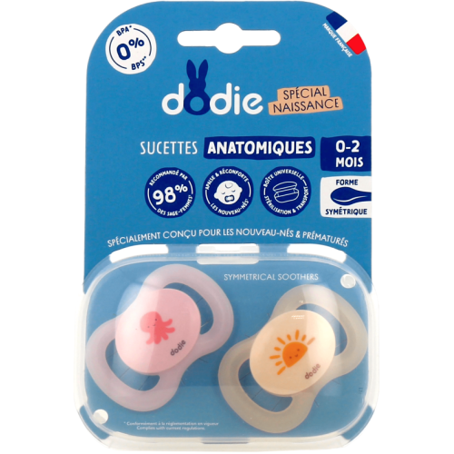 2X SUCETTES ANATOMIQUES 0-2 MOIS SPÉCIAL NAISSANCE ROSE ET ORANGE 2X SUCETTES ANATOMIQUES 0-2 MOIS SPÉCIAL NAISSANCE ROSE ET ORANGE