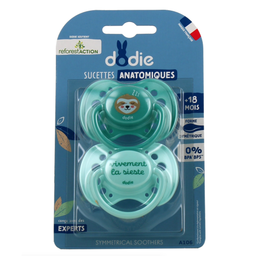 SUCETTE ANATOMIQUE +18 MOIS VIVEMENT LA SIESTE SILICONE LOT DE 2 DODIE SUCETTE ANATOMIQUE +18 MOIS VIVEMENT LA SIESTE SILICONE LOT DE 2 DODIE