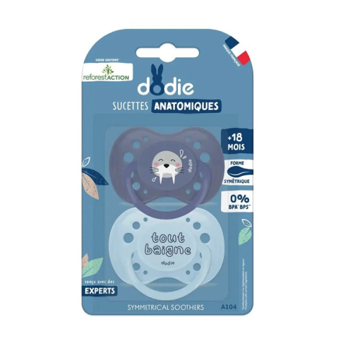 SUCETTE ANATOMIQUE +18 MOIS TOUT BAIGNE SILICONE LOT DE 2 DODIE SUCETTE ANATOMIQUE +18 MOIS TOUT BAIGNE SILICONE LOT DE 2 DODIE