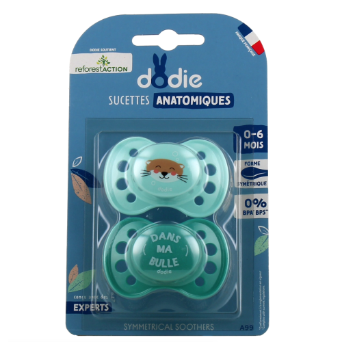 Dodie sucette anatomique 0-6 mois silicone 2 sucettes