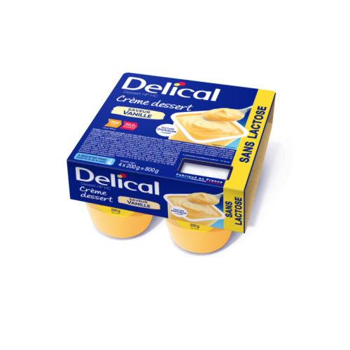 DELICAL HP PC CRÈME DESSERT SANS LACTOSE Vanille - 4x200g DELICAL HP PC CRÈME DESSERT SANS LACTOSE Vanille - 4x200g