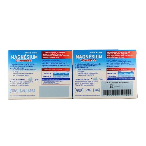 Magnésium Vitamine B6 2 x 45 comprimés