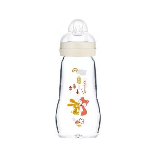 MAM Biberon Verre Feel Good 260mL - Chauffable, Stérilisable MAM Biberon Verre Feel Good 260mL - Chauffable, Stérilisable