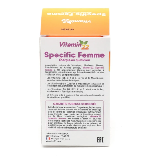 Vitamin'22 specific femme 60 gélules