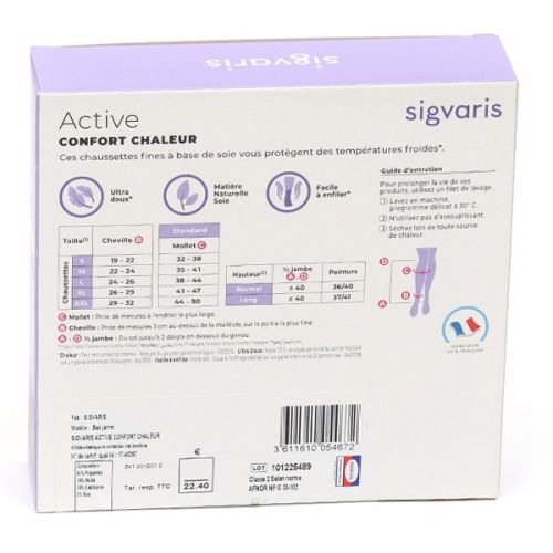 Sigvaris Active Confort Chaleur Chaussettes de Contention Femme Classe 2