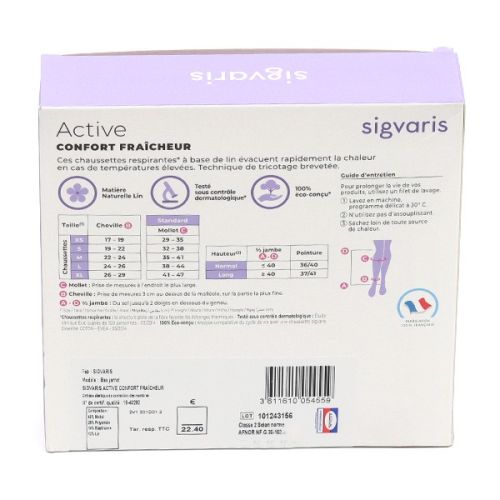 Sigvaris Active Confort fraîcheur Chaussettes de contention Femme Classe 2 Sigvaris Active Confort fraîcheur Chaussettes de contention Femme Classe 2