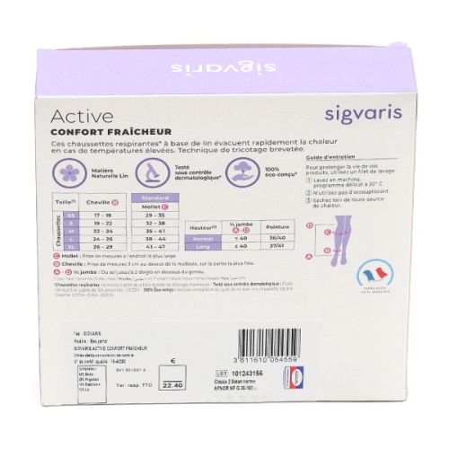 Sigvaris Active Confort fraîcheur Chaussettes de contention Femme Classe 2