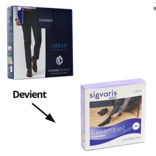 Sigvaris Essentiel Microfibre Bas de Contention Pieds Ouverts Homme Classe 2