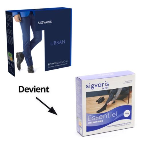 Sigvaris Essentiel Microfibre Mollet Moins Chaussettes de Contention Homme Classe 2