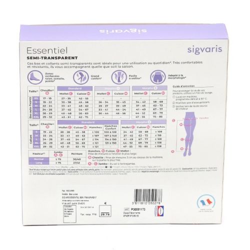 Sigvaris Essentiel Semi transparent Bas de contention Femme Classe 1