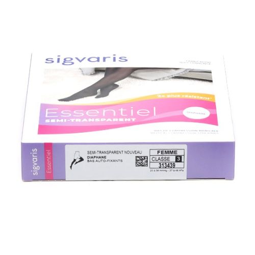 Sigvaris Essentiel Semi transparent Bas de Contention Femme Classe 3