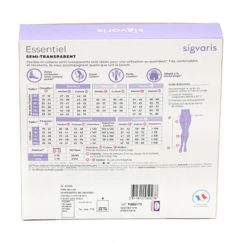 Sigvaris Essentiel Semi transparent Bas de Contention Morpho Moins Femme Classe 2 Sigvaris Essentiel Semi transparent Bas de Contention Morpho Moins Femme Classe 2
