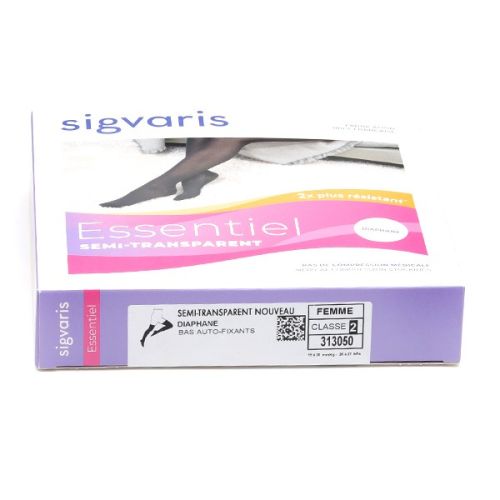 Sigvaris Essentiel Semi transparent Bas de Contention Morpho Plus Femme Classe 2